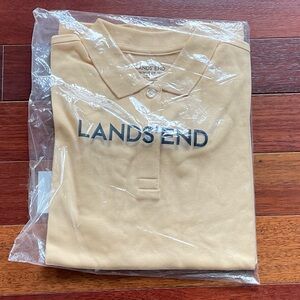 New Land’s End girls size M (10-12) long sleeve polo- maize